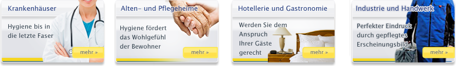 Krankenhaus - Altenheim / Pflegeheim - Hotellerie / Gastronomie - industrie / Handwerk